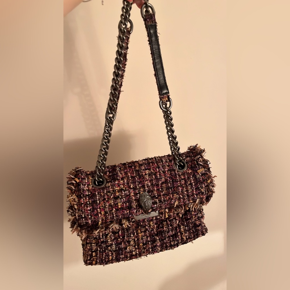 Chic Tweed Shoulder Bag - Multicolor